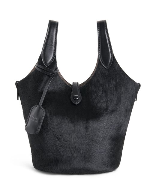 Polo Ralph Lauren Black Small Haircalf Polo Play Cross-Body Bag