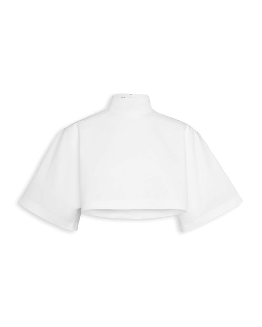 Alaïa White High-Neck Crop Top