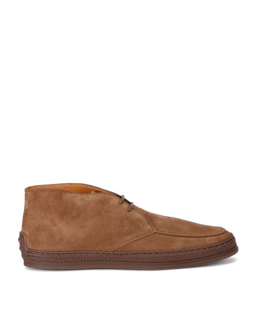 Tod's Brown Suede Gomma Desert Boots for men