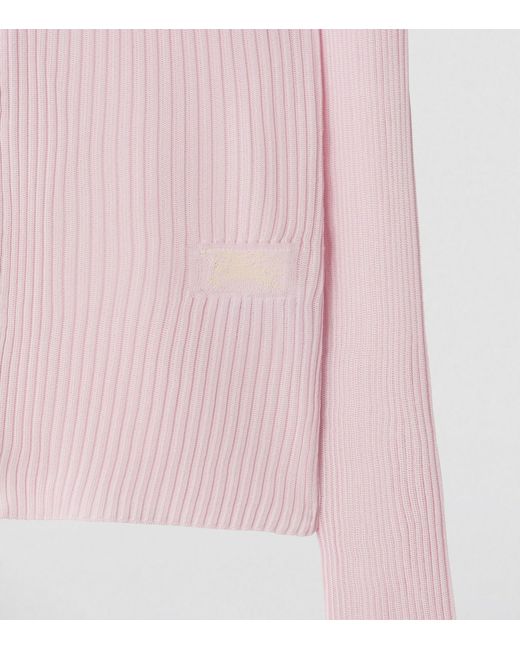 Burberry Pink Rib-knit Shirt Cardigan