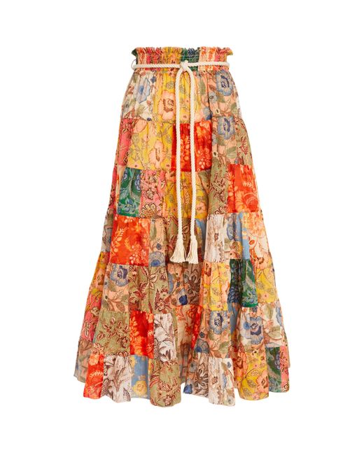 スカート ZIMMERMANN 'Illustration' midi skirt Orange Zimmermann Illustration Leather Maxi Skirt - Orange