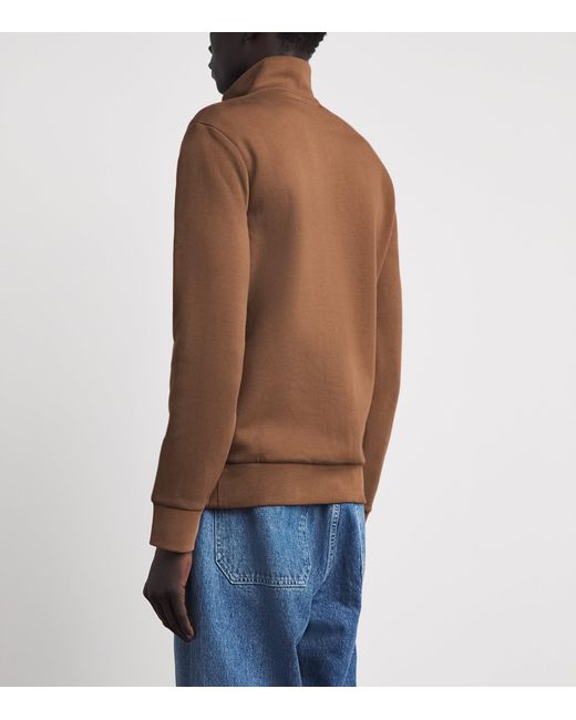 Polo Ralph Lauren Brown Polo Pony Quarter-Zip Sweatshirt for men