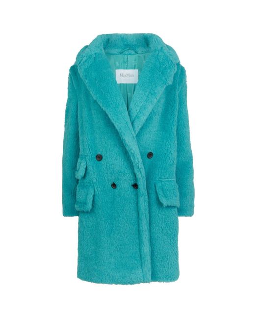 Max Mara Teddy Short Coat in Blue | Lyst