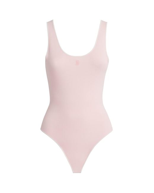 Sandro Pink Knit Scoop-Neck Bodysuit