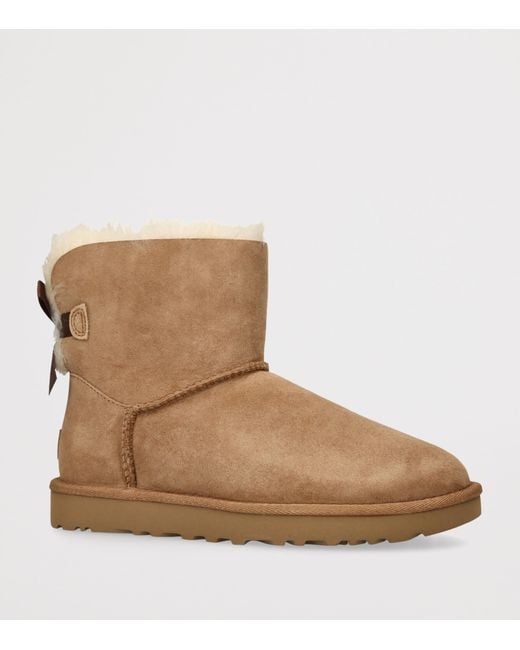 Ugg Brown Suede Mini Bailey Bow Ii Ankle Boots