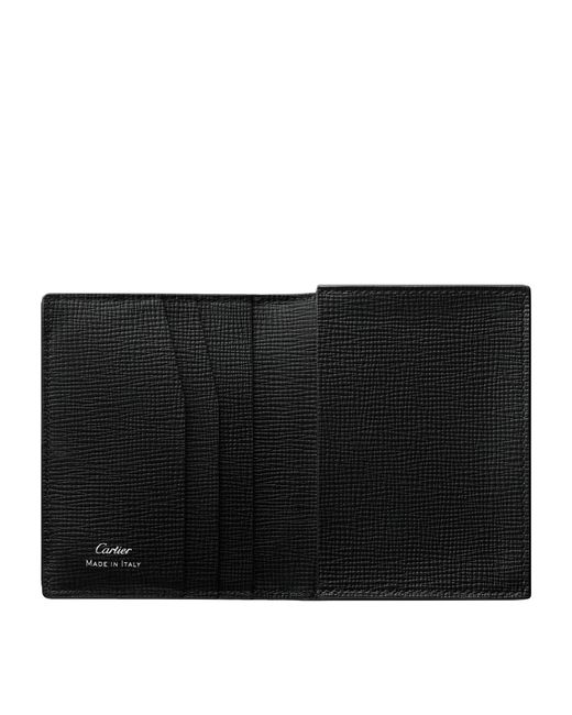 Cartier Black Grained Leather Losange Card Holder for men