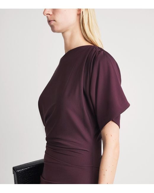 Wolford Purple Fluid Drape Midi Dress