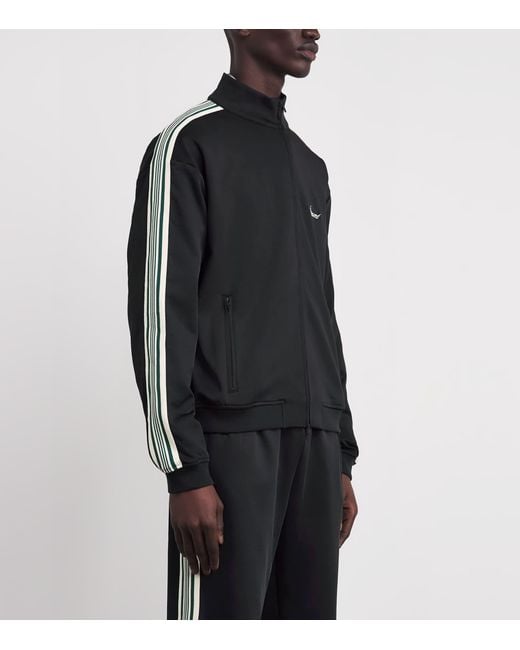 Represent Black Taped Logo-Embroidered Jersey Track Jacket for men