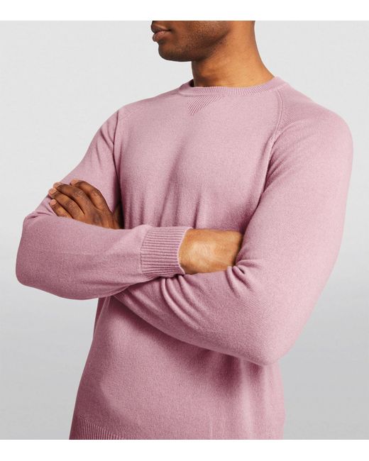 Derek Rose Pink Cashmere Finley Sweatshirt for men