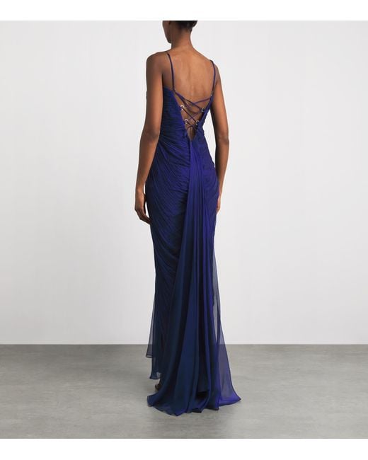 Maria Lucia Hohan Blue Silk Victoria Maxi Dress