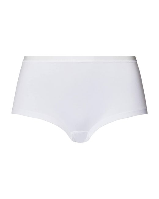 Hanro White Cotton Sensation Boyshorts