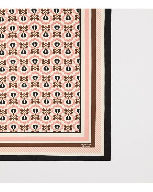 Weekend by Maxmara Black Silk Geometric Print Scarf
