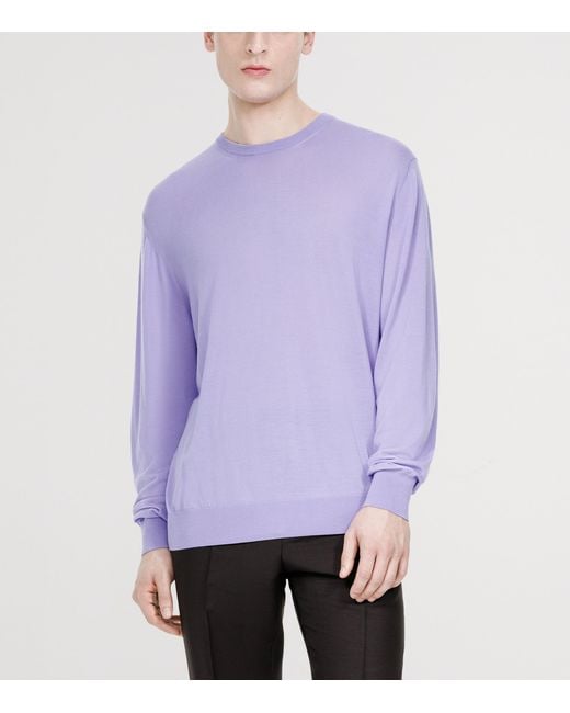Tom Ford Purple Virgin Wool Sweater for men
