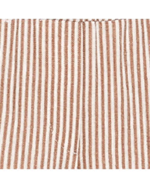 Brunello Cucinelli Natural Linen Stripe-Embellished Trousers