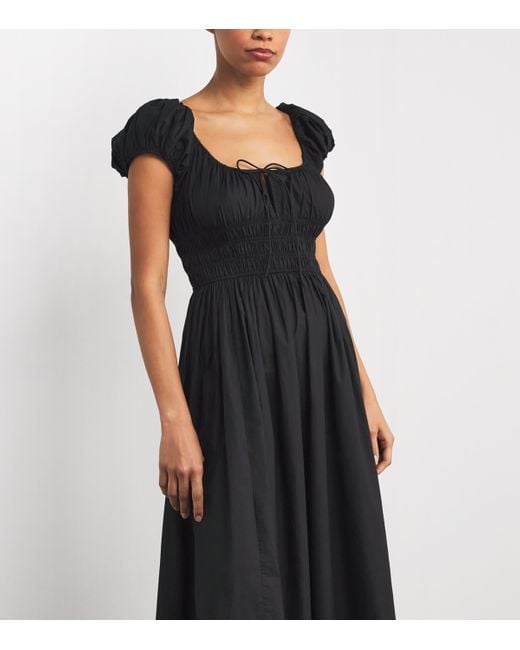 Doen Black Organic Cotton Quinn Midi Dress