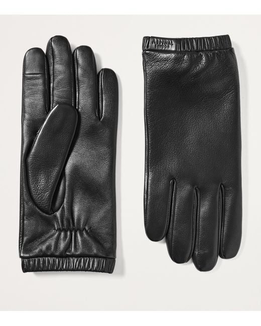 Aspinal Black Nappa Leather Gloves for men