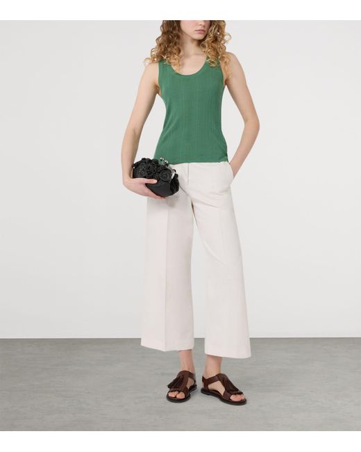 Weekend by Maxmara Green Rib-Knit Tank Top