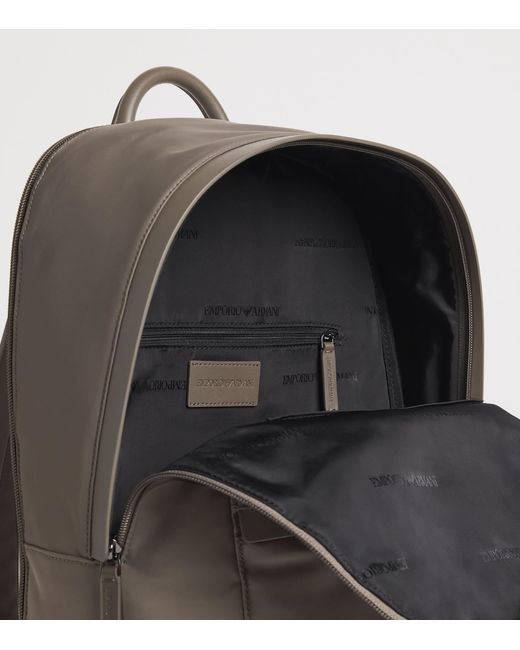 Emporio Armani Gray Logo Backpack for men
