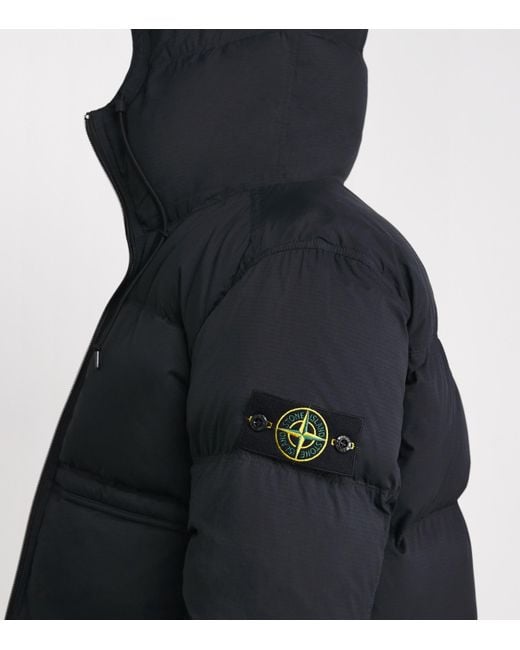 Stone Island Black Ripstop Down Puffer Jacket for men