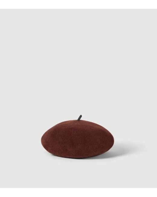 Brunello Cucinelli Brown Wool Beret