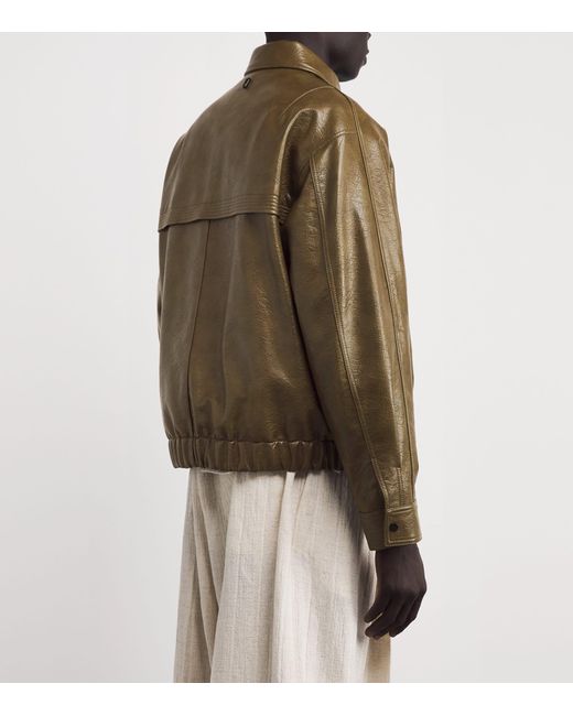 LE17SEPTEMBRE Green Faux Leather Jacket for men