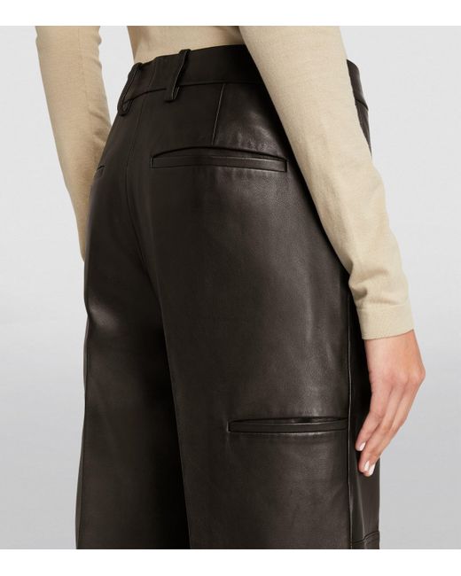 Helmut Lang Gray Leather Trousers