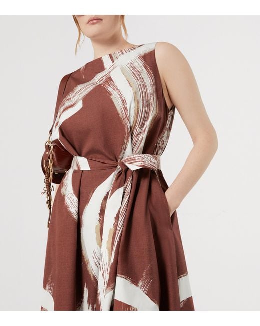 Marina Rinaldi Red Cotton Watercolour Midi Dress