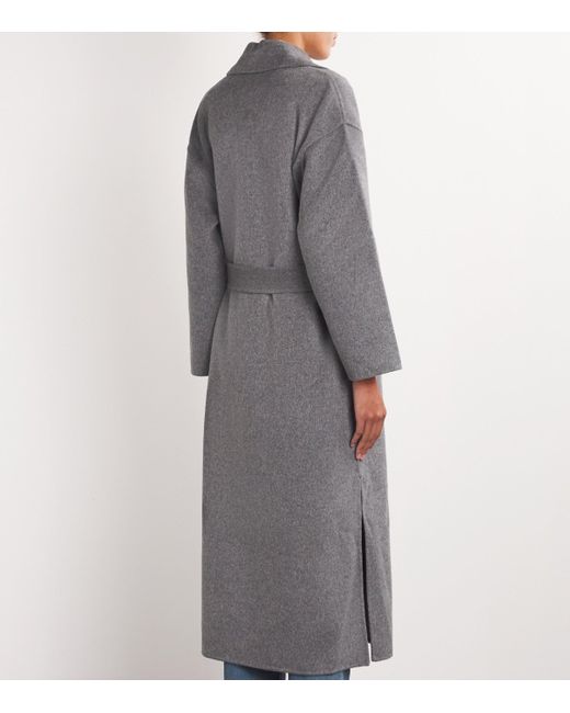 Maje Gray Wool-Blend Double-Faced Giny Coat