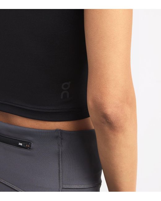 On Shoes Black Studio Cut-Out Crop Top
