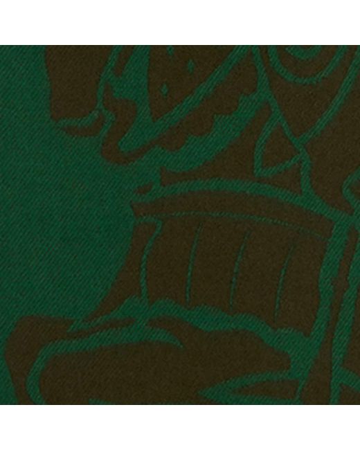 Burberry Green Wool Reversible Ekd Scarf