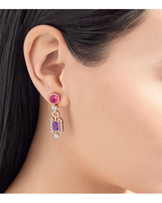 BVLGARI Pink Diamond And Gemstone Allegra Earrings