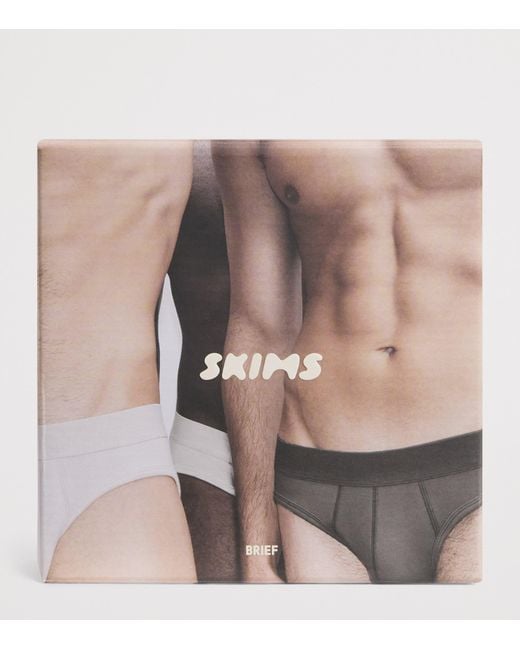 Skims Blue Stretch-Cotton Briefs for men