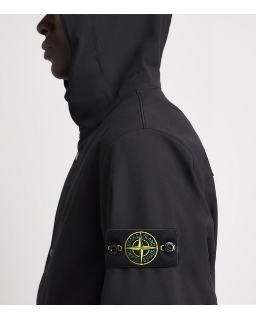Stone Island Black Light Soft Shell-R Hooded Jacket for men