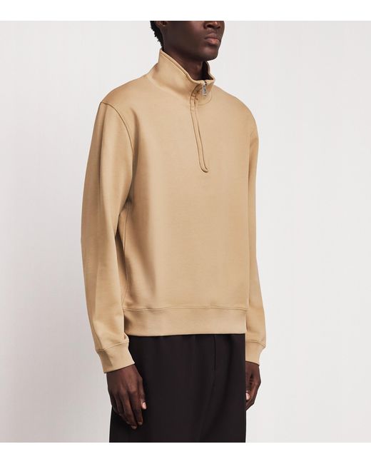 Sandro Natural Cotton Half-Zip Sweatshirt for men