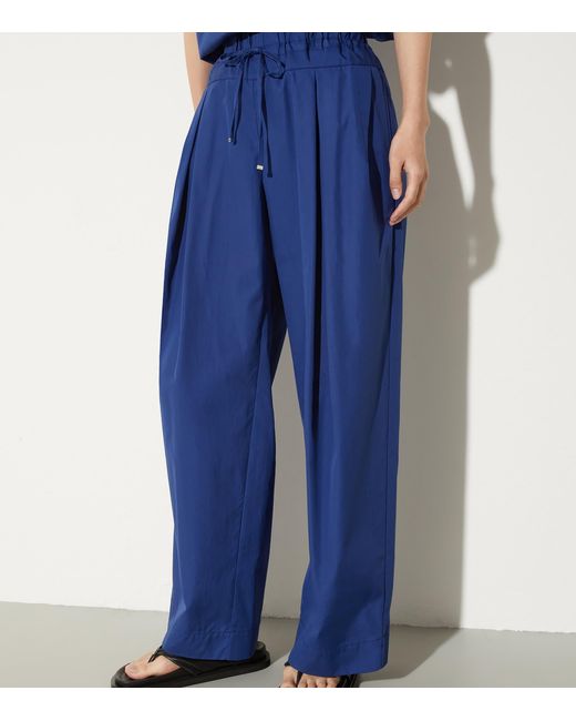 MAX&Co. Blue Cotton Drawstring Trousers