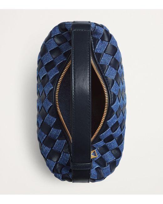 Bottega Veneta Blue Mini Leather-denim Wallace Top-handle Bag