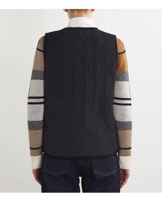 Barbour Blue Cotton Quilted Cecily Gilet
