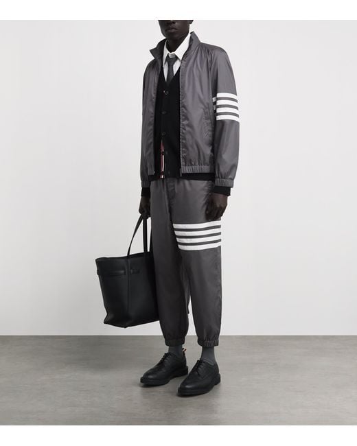 Thom Browne Gray Weather-Resistant 4-Bar Track Jacket for men