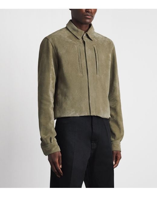 Rick Owens Green Alice Suede Jacket for men