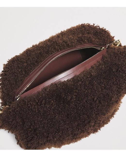 Fabiana Filippi Brown Medium Shearling Shoulder Bag