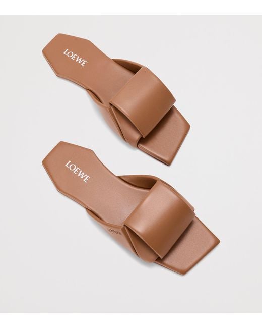 Loewe Brown Leather Origami Slides