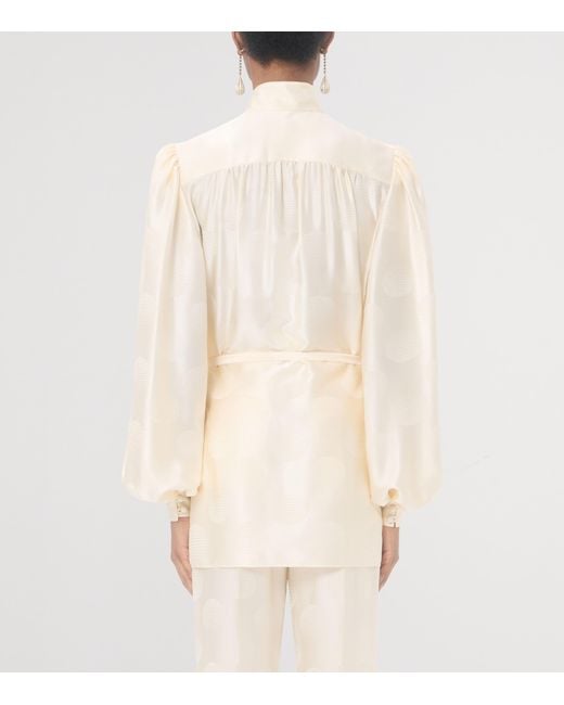 Valentino White Silk Tie Shirt