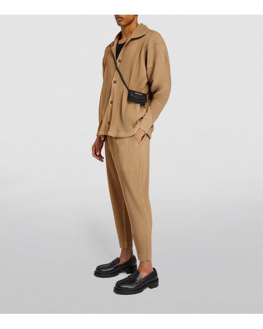 Homme Plissé Issey Miyake Brown Pleated Shirt for men