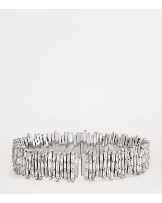 Suzanne Kalan Metallic And Diamond Classic Three-Row Cuff
