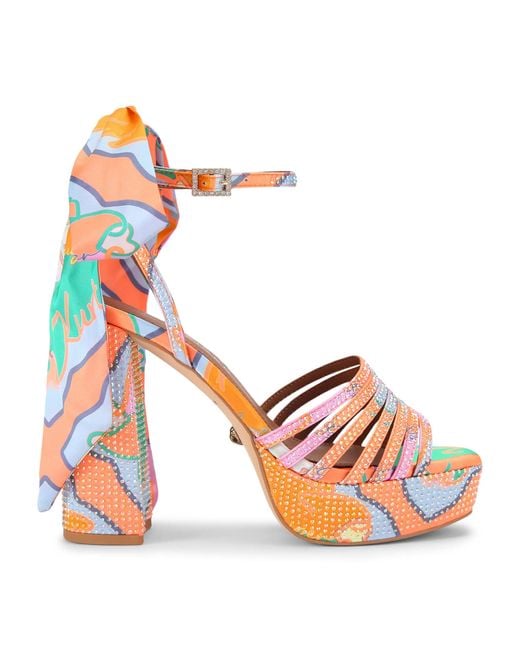 Kurt Geiger Pink Embellished Pierra Platform Sandals