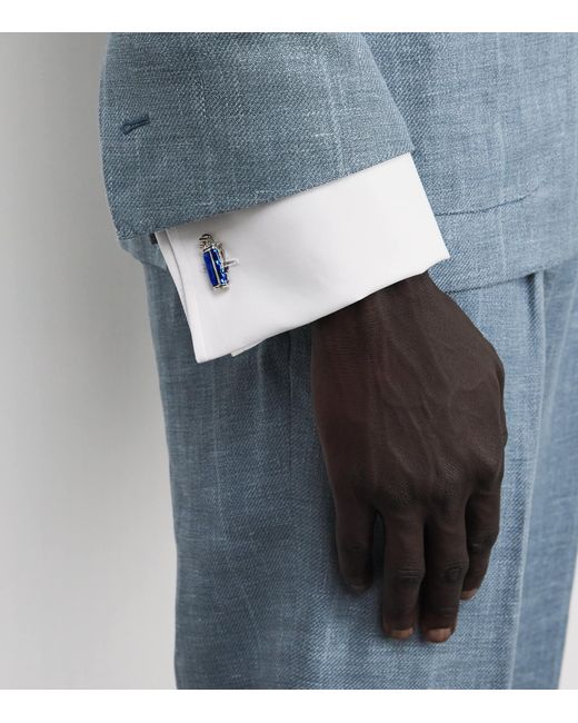 Deakin & Francis Blue Sterling Golf Cufflinks for men