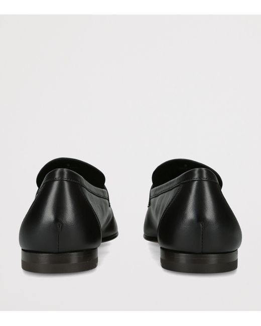 Tod's Black Leather Mocassino Loafers for men