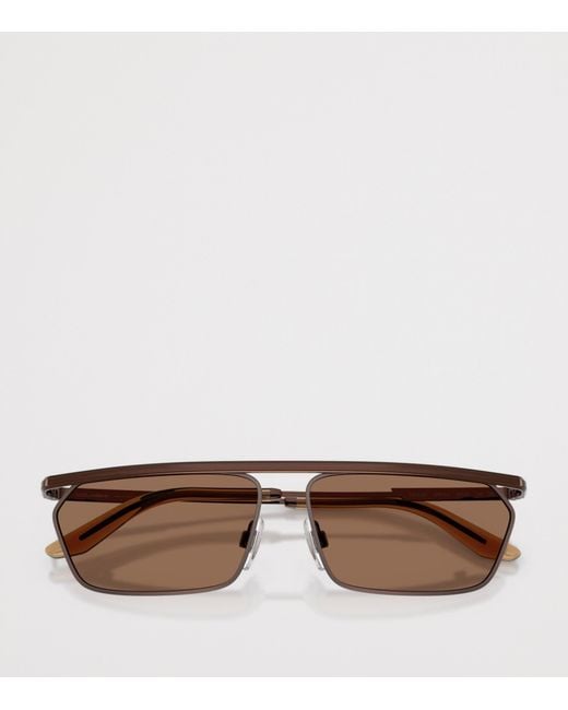 Dolce & Gabbana Brown Metal Dg2327 Classic Rectangle Sunglasses for men