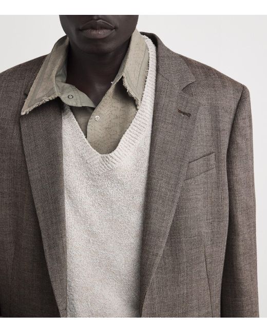 Our Legacy Brown Wool Ceremony Blazer for men