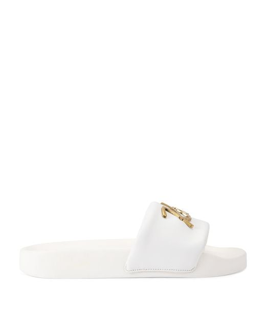 Kurt Geiger White Meena Logo Slides
